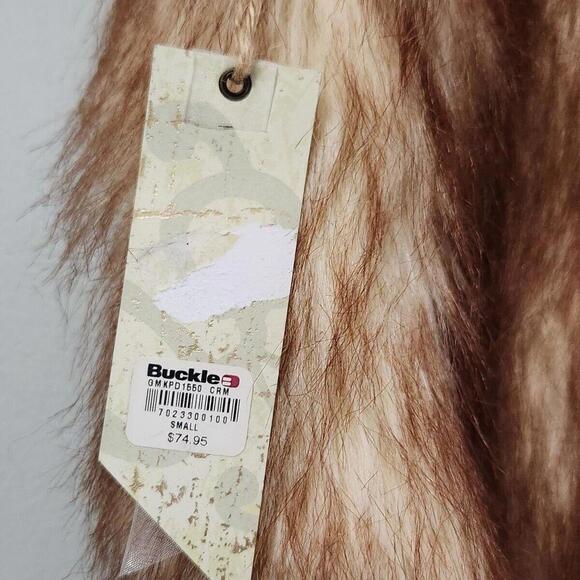 Gimmicks By BKE faux Fur Vest Plaid NWT $75 unique Western Chic - Picture 7 of 7